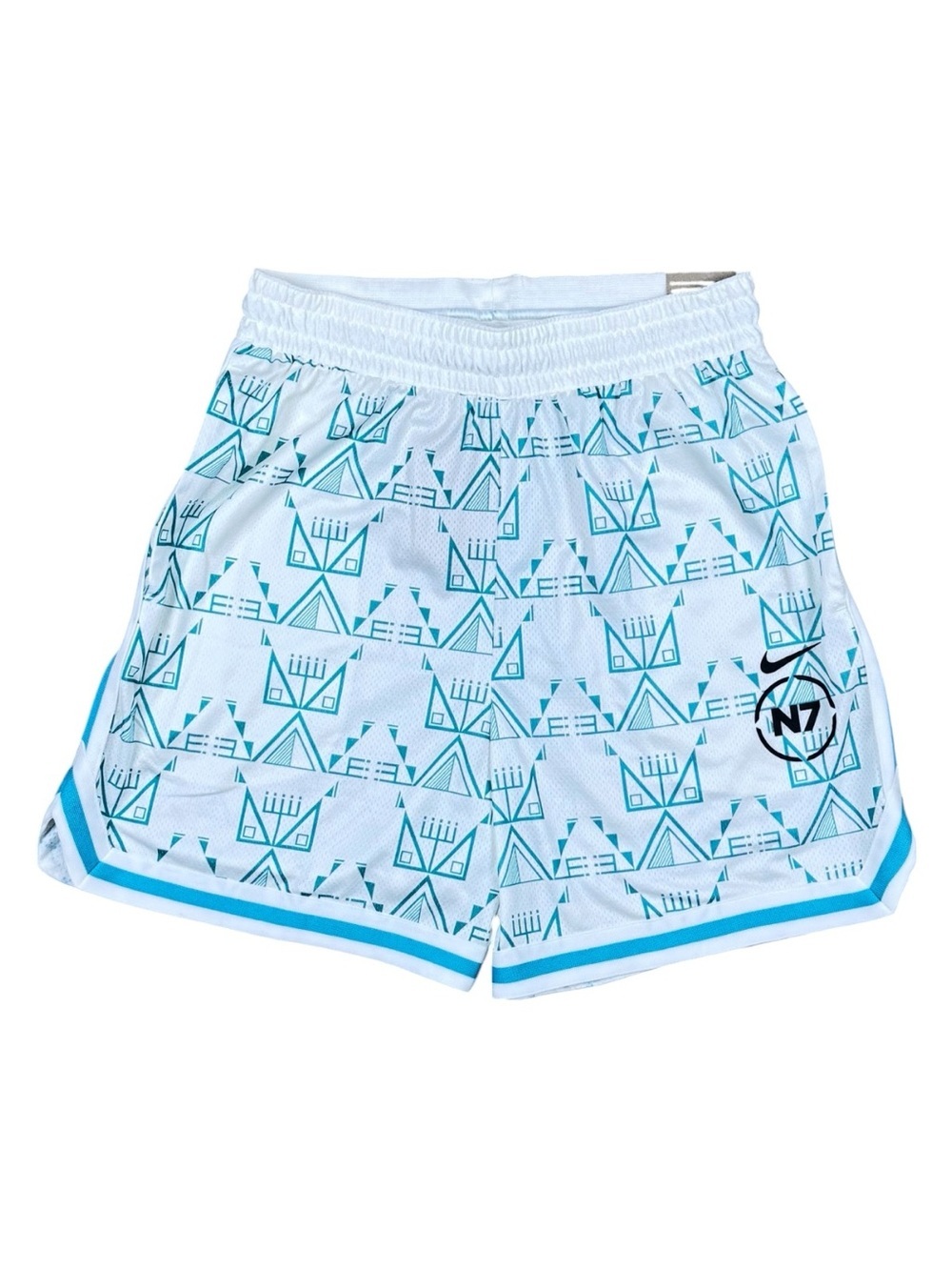 NWT Nike DNA N7 Men's Dri-FIT 6" Unlined Basketball Shorts White Turquoise M